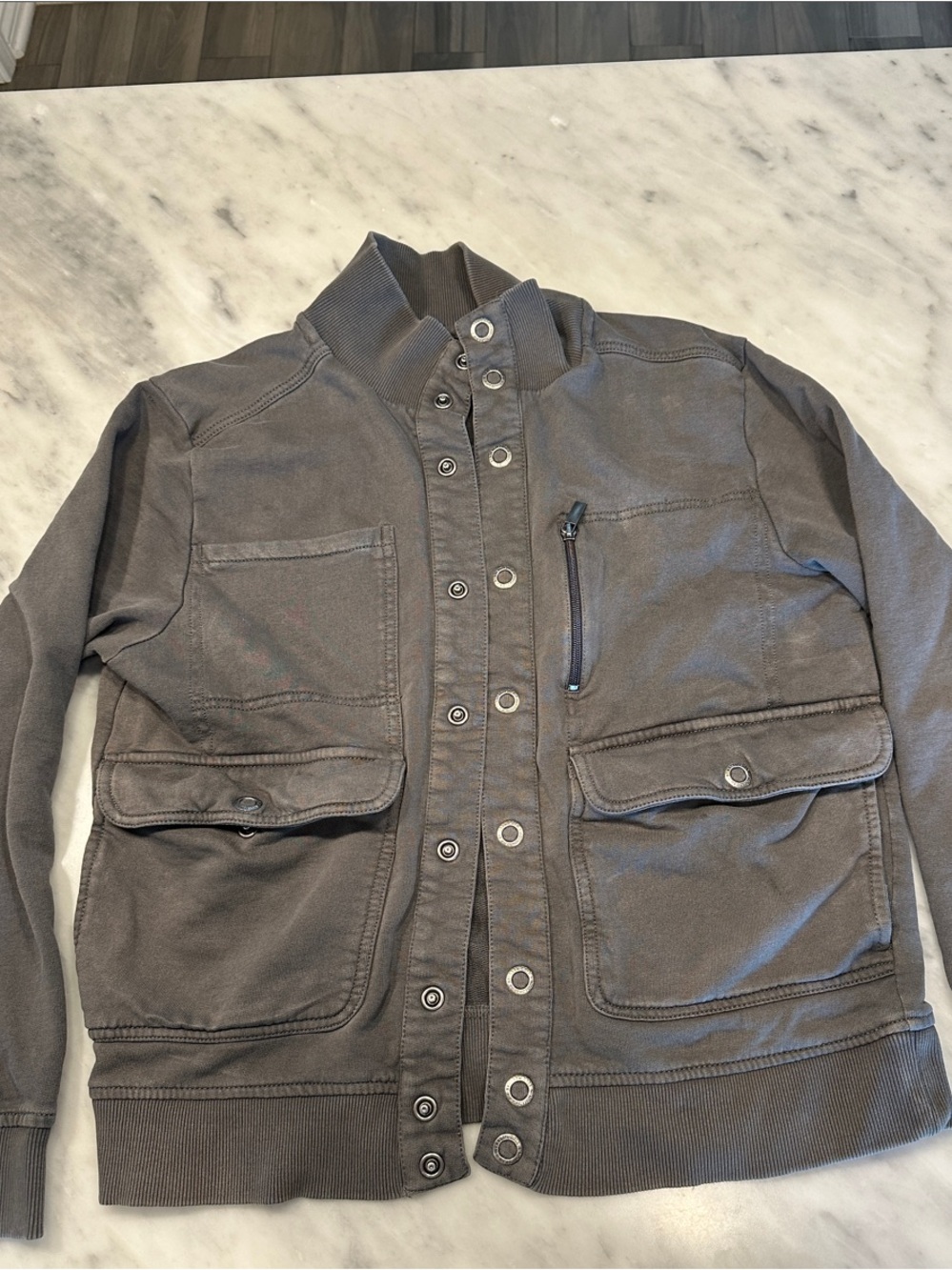 Kenneth Cole Reaction Men's Military-Style Field Jacket in Charcoal Gray